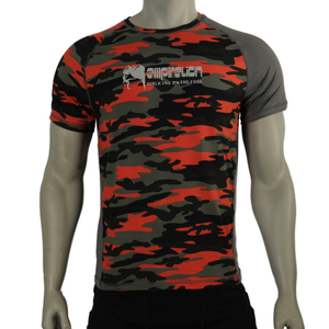 Men's Boys Rock Climbing Camouflage Printed Athletic Workout T-shirt