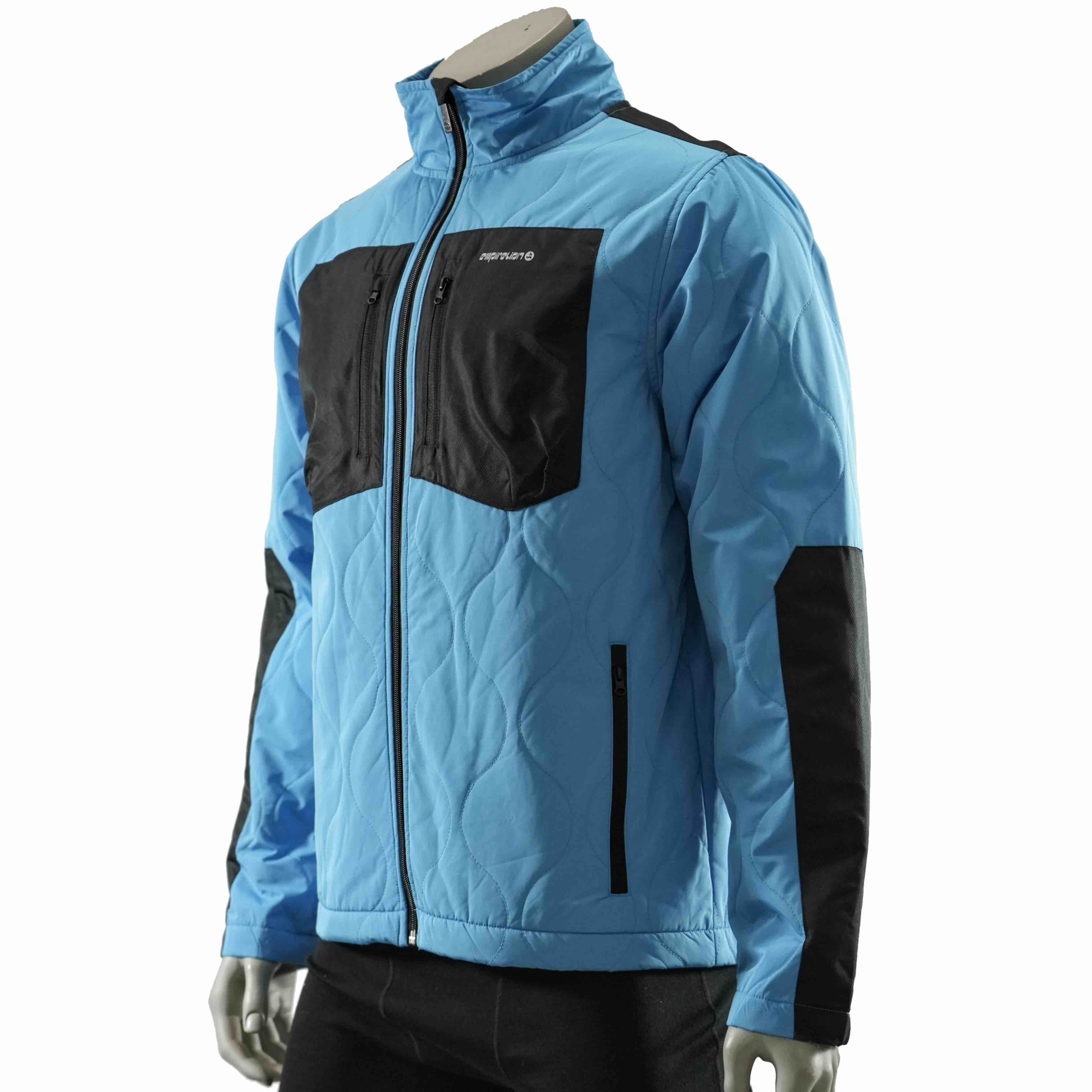 Mens Camping Hiking Mountaineering Alpinism Quilting Color Blocked Zip Jacket