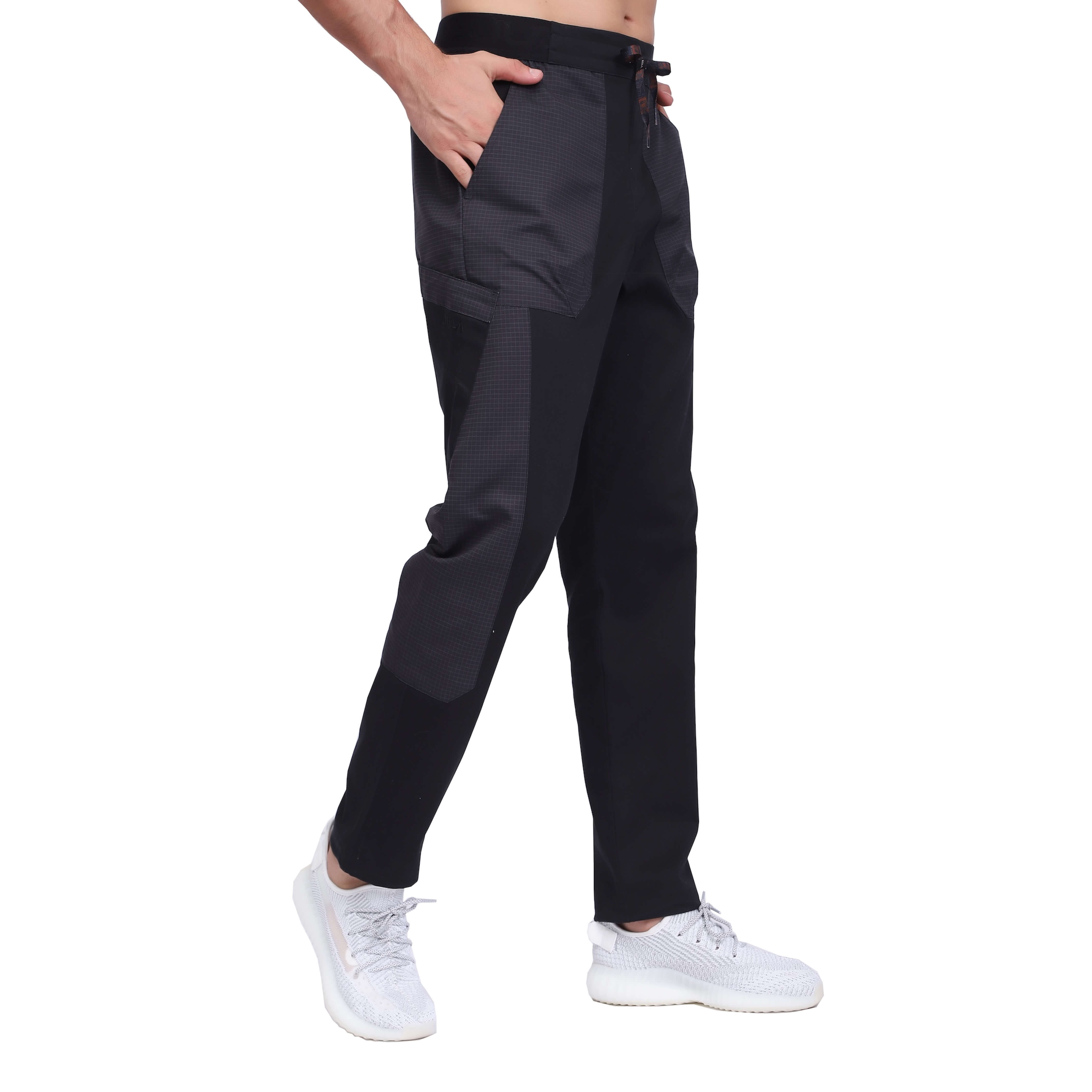 Men's Black Casual Outdoor Breathable Hiking Walking Trousers 
