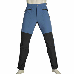 Mens Full Side Zippers Opening Hiking Trousers Color Block Snow Pant