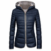 Women's Hooded Warm Cosy Water-Resistant Recycle Polyester Puffer Short Jacket