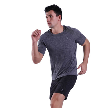 Men's Quick Dry Short Sleeve T- Shirt Breathable Running Workout Tee Shirts Cowl Neck Top