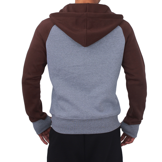 Men's Contrast Athletic Running Double Zipper Heads Hoodie Sweatshirt