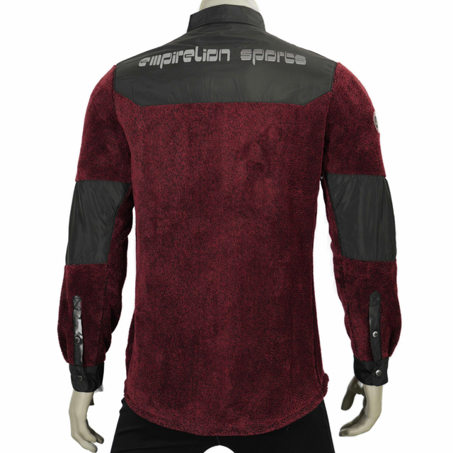 Mens Hiking Camping Windproof Shaggy Fuzzy Melange Fleece Shirts