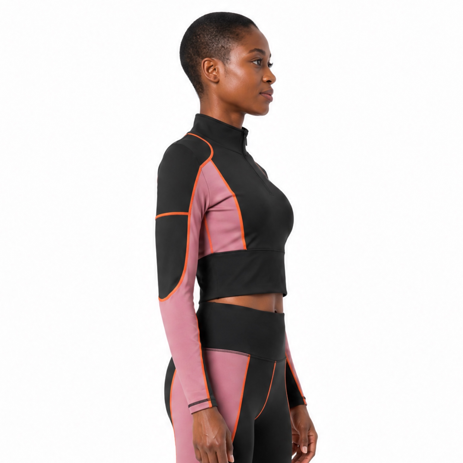 VMTR Women Half Zip Long Sleeve Short Tops