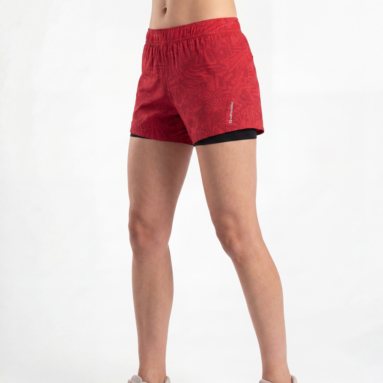 Womens Allover Print Running 2 in 1 Shorts