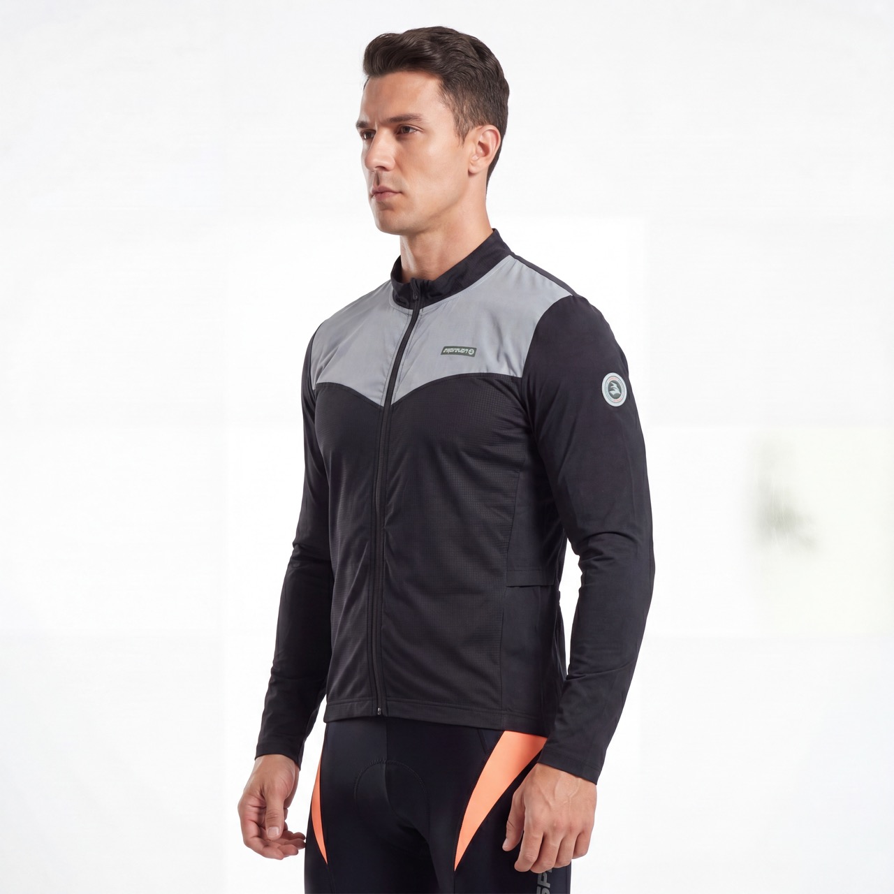 Reflective Panel Zip Through Cycling Running Jacket