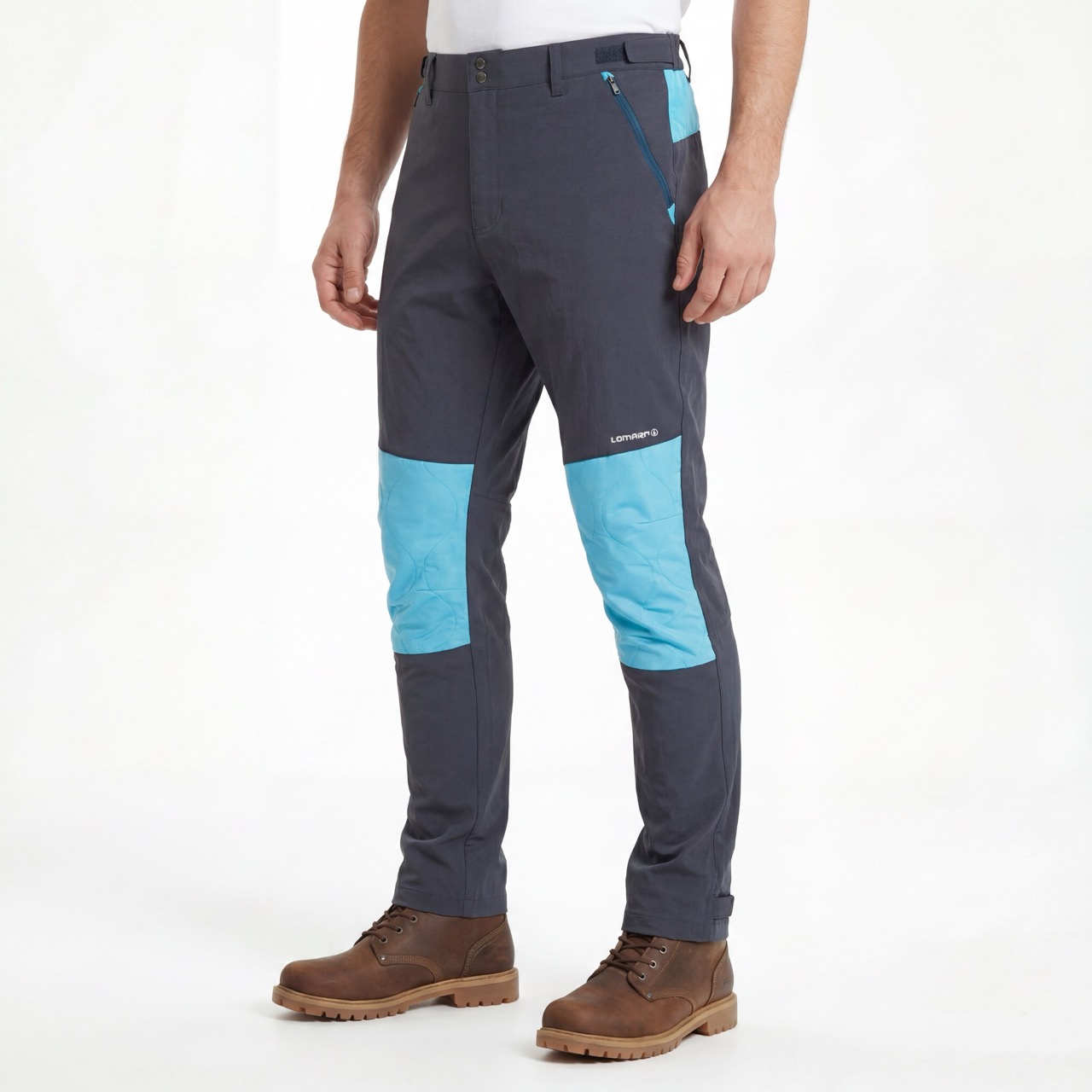 Mens Knee Warm Panels Pants Color Block Trekking Trousers