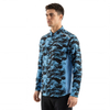 Mens Camouflage Print Color Blocked Zipper Pocket Hiking Shirt
