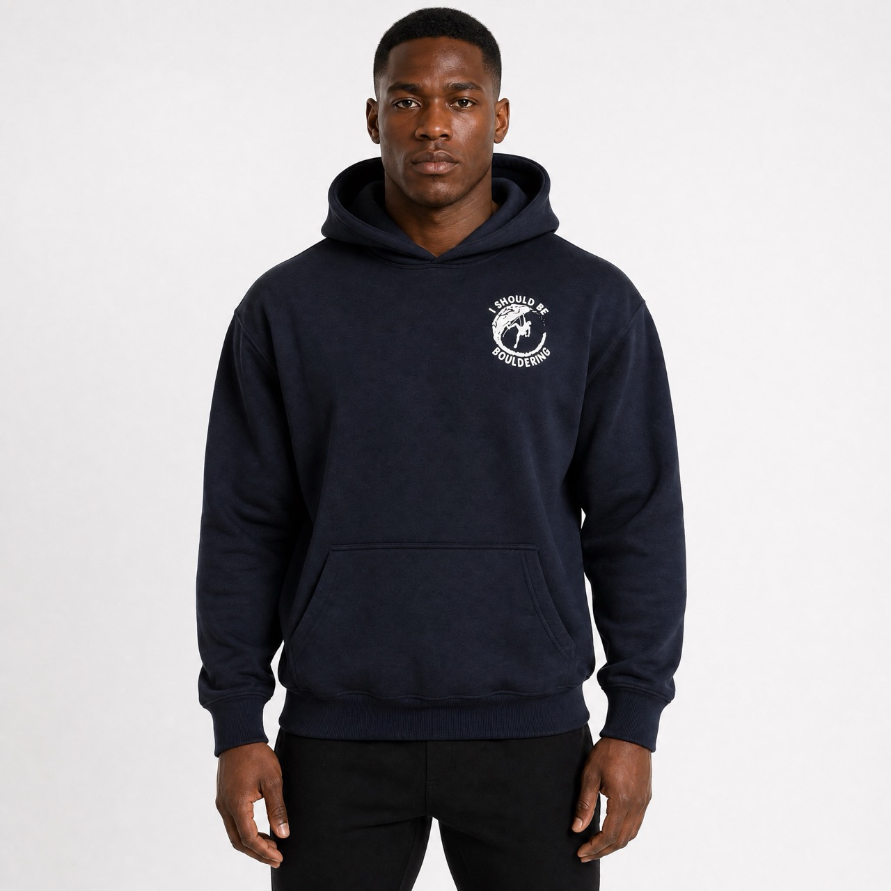 Men's Boys Rock Climbing Printed Over Shoulder Hoodie