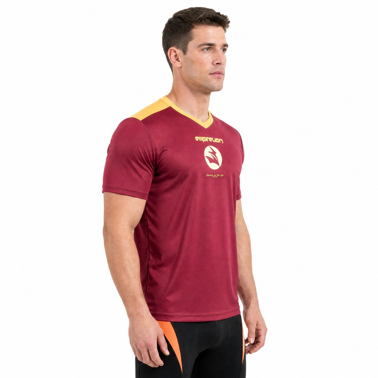 Mens V Neck Soccer Jersey T-shirt