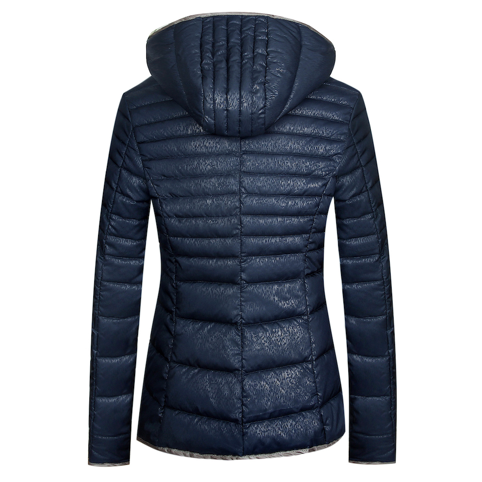 Women's Hooded Warm Cosy Water-Resistant Recycle Polyester Puffer Short Jacket