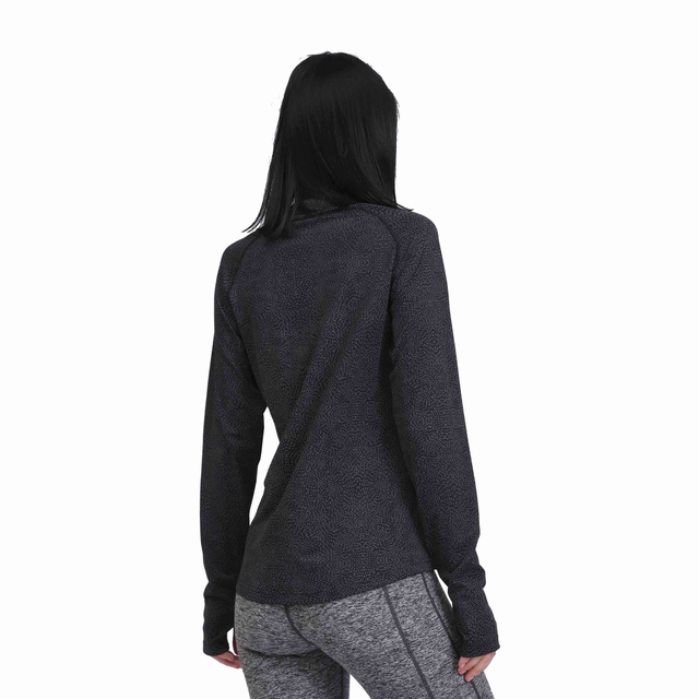 Women's Reflective Print Workout Half-Zip Long Sleeve Top
