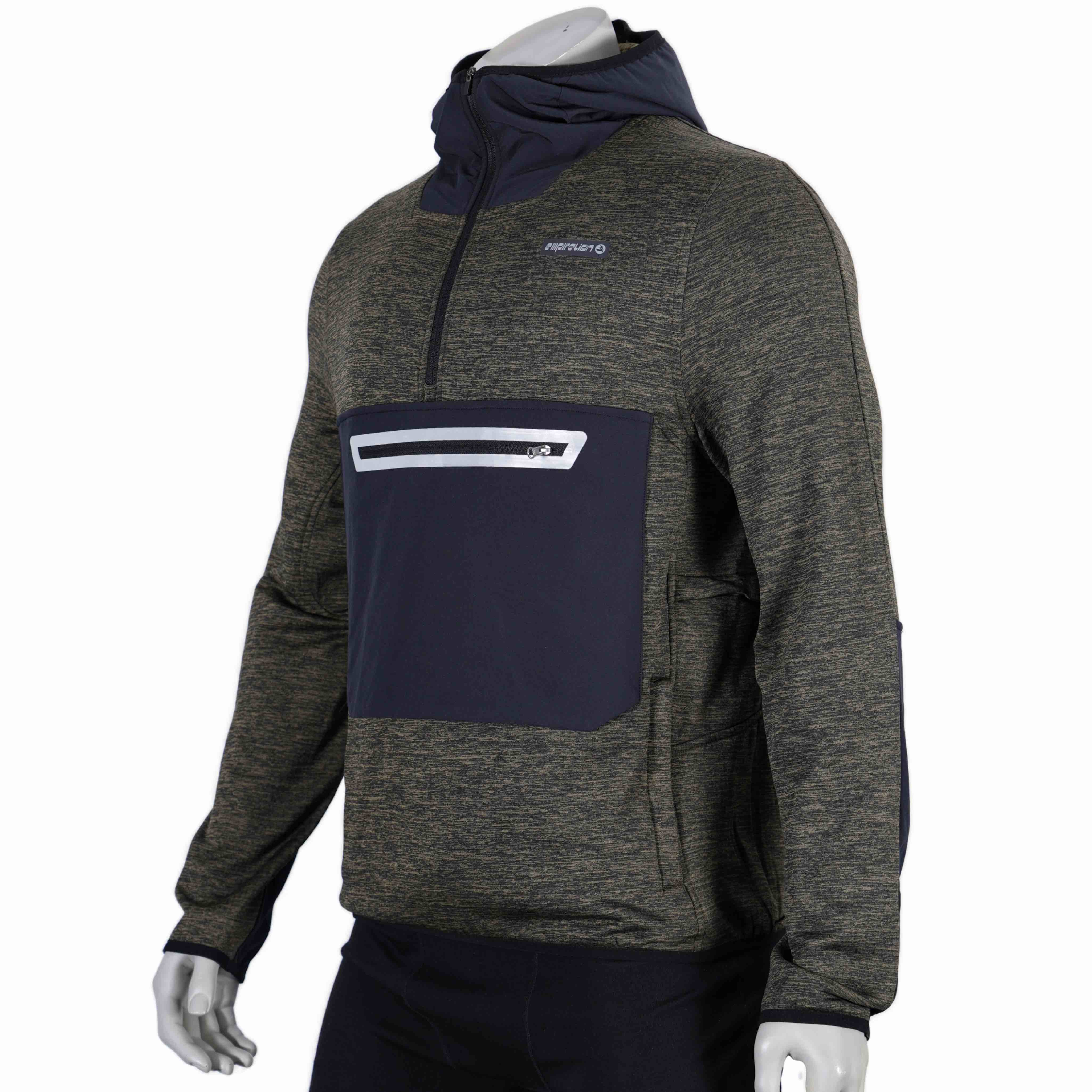 Trekking Mid Weight Running Half Zip Patch Pocket Hoodie