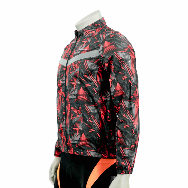 Water Proof All over Print Reflective Trim Rain Cycling Jacket