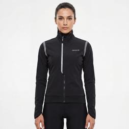 Womans High Neck Collar Reflective Trims Cycling Jacket