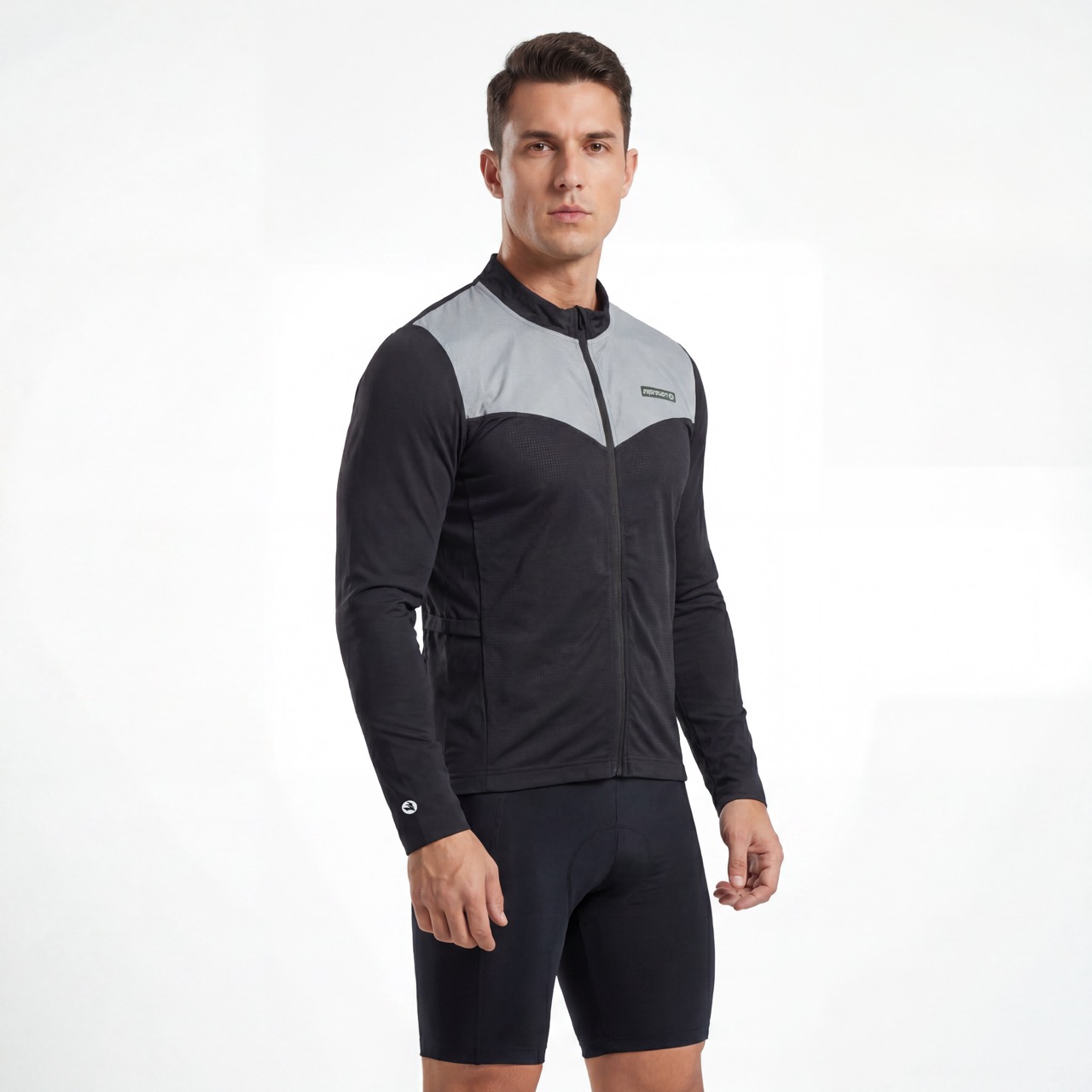 Reflective Panel Zip Through Cycling Running Jacket