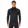 Mens Panels Yarn Dyed Inner Fleece Baselayer Half Zip Workout Thermal Tops