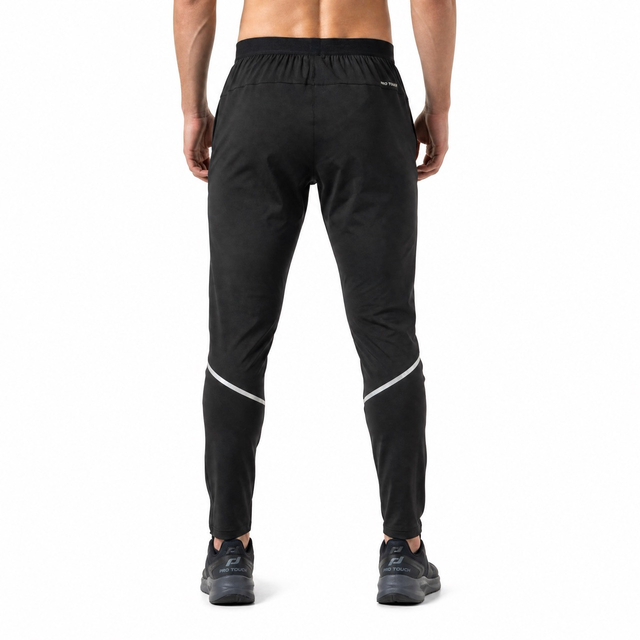 Mens Stretched Elastic Waistband Color Block Reflective Trims Active Pant