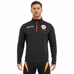 Mens Half Zip Piping Trim Sports Pullover Tops