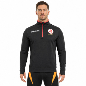 Mens Half Zip Piping Trim Sports Pullover Tops