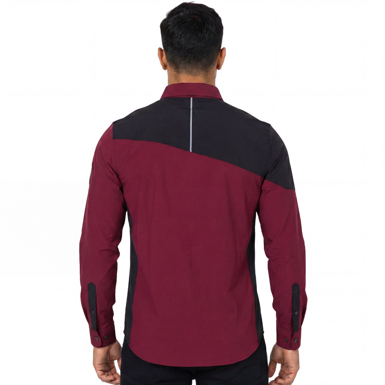 Mens Trekking Hiking Camping Color Block Zip Pocket Shirts