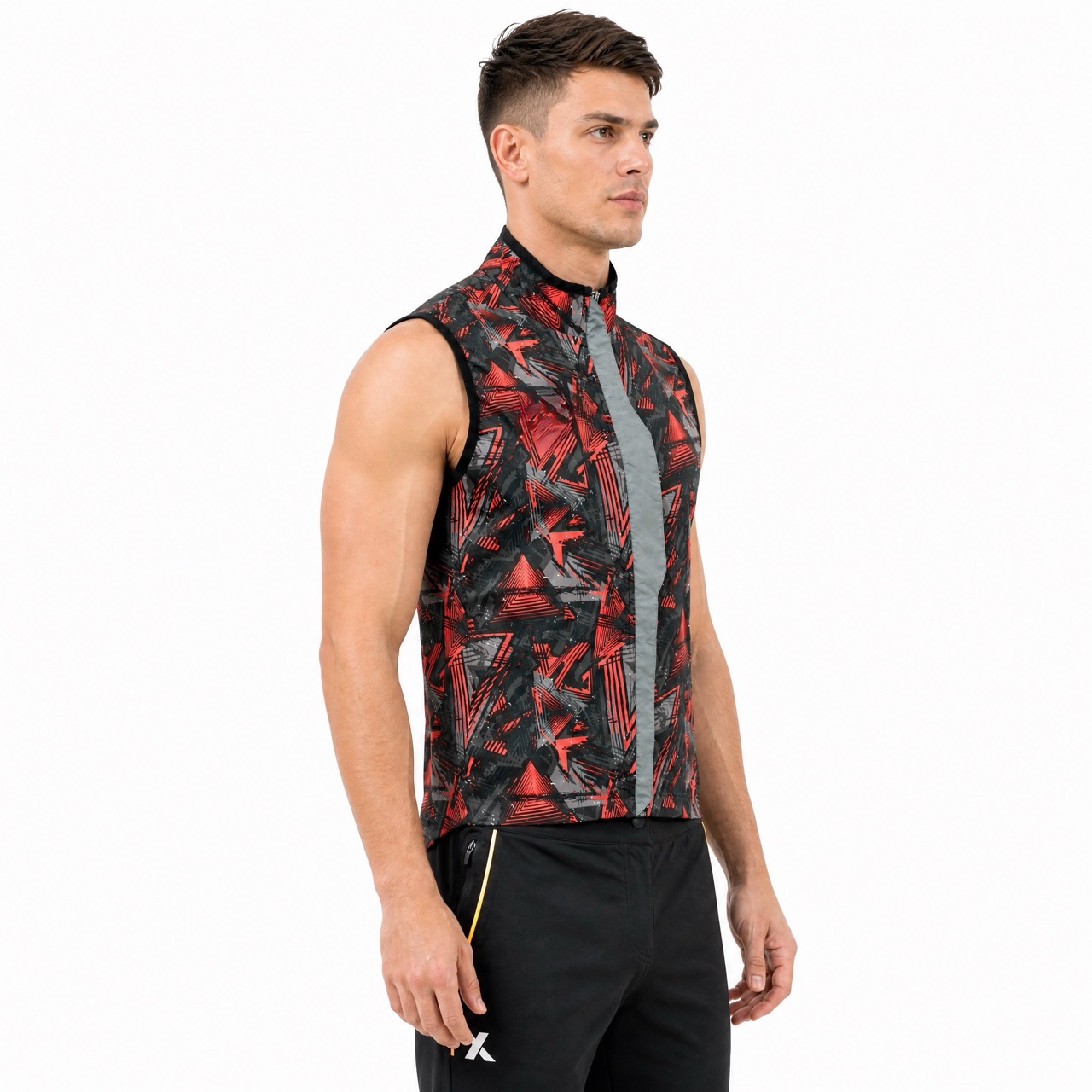 Men's Allover Print Water Proof Wind Vest