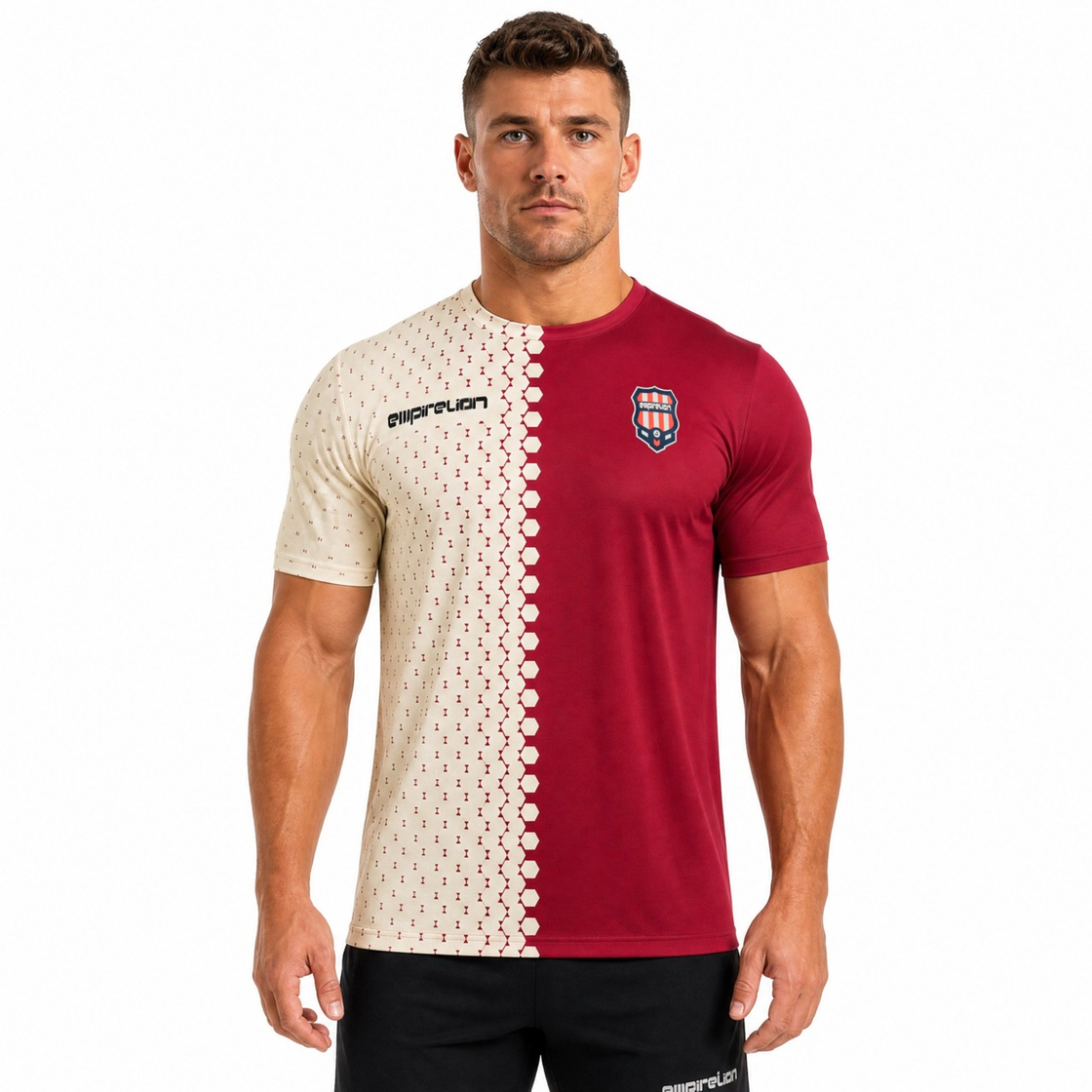 Mens Allover Print Sports Causal T-shirt