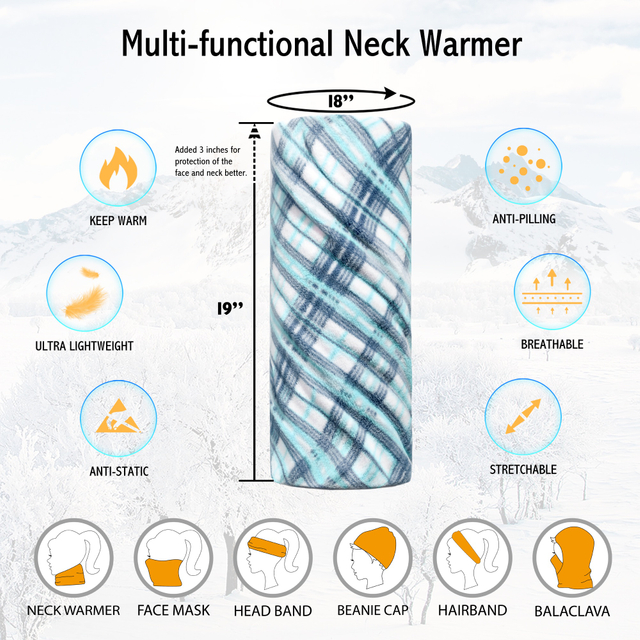 Outdoor Thermal Multifunctional Headwear Skiing Fleece Face Mask
