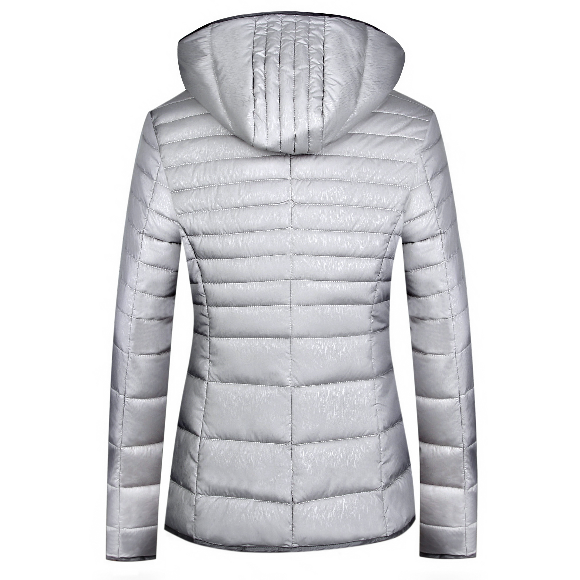 Women's Hooded Warm Cosy Water-Resistant Recycle Polyester Puffer Short Jacket