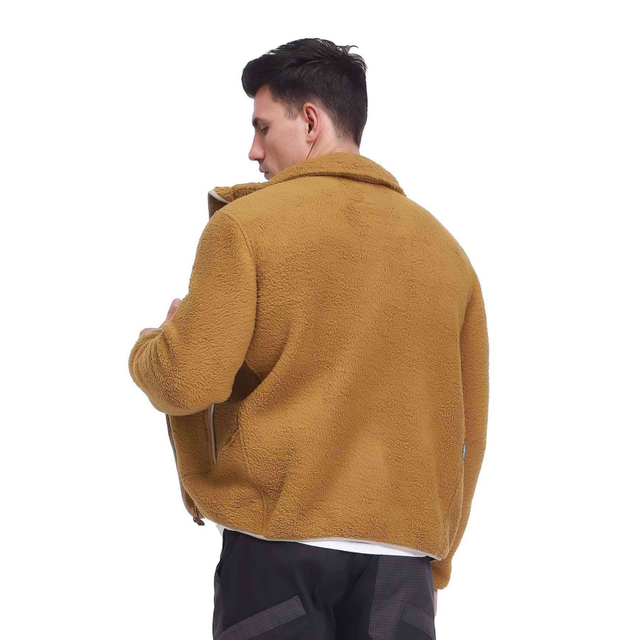 Men's Heavy Anti-Static Polar Fleece Hiking Zipper Short Jacket Winter Top