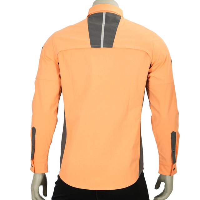 Mens Hiking Camping Fishing Cooling Back & Armpit Vent Snaps Up Contrast Functional Shirts