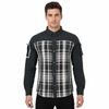 Mens Yarn Dyed Check Panel Reflective Sleeve Pocket Hiking Shirts