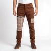 Mens Corduroy Check Panels Hiking Pant Trekking Trousers