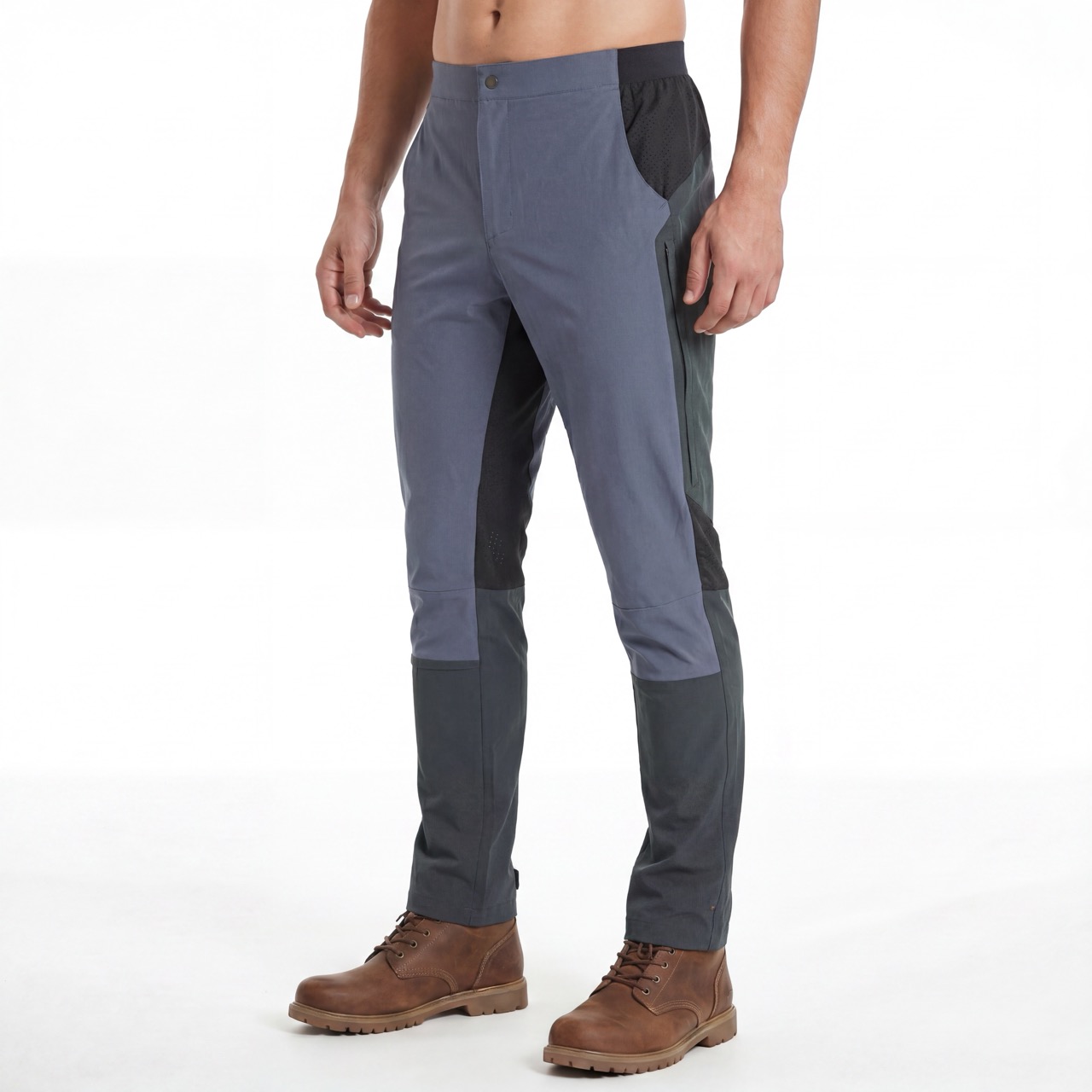 Mens Lightweight Hiking Pants Mesh Panel Breathable Trekking Trousers