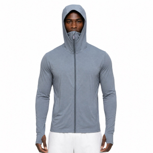 Sun Protection Cold Fleeing Summer Light Weight Running Fishing Zip Through High Cowl Hoodie