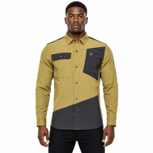 Mens Hiking Shirts Zip Patch Pocket Trekking Tops