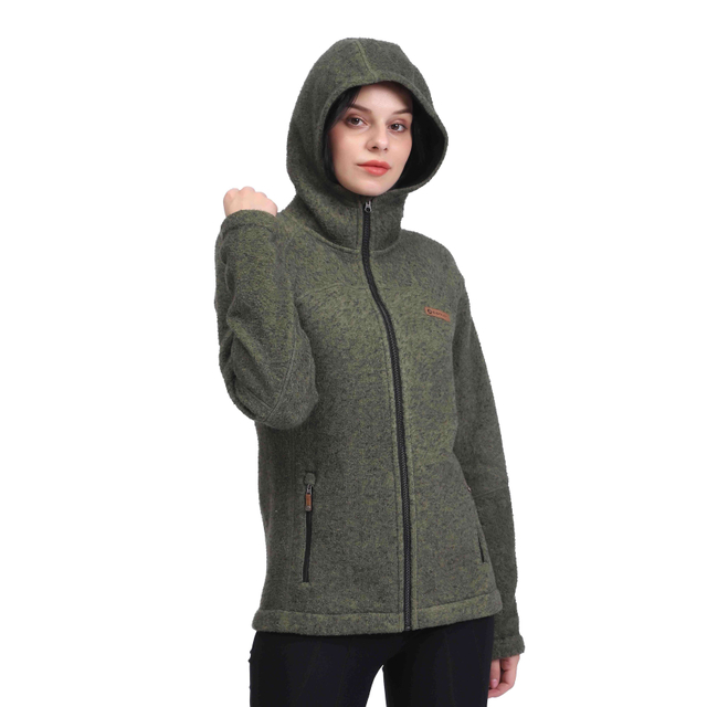 Women's Heavy-Weight Polar Fleece Full Zip Thermal Hoodie