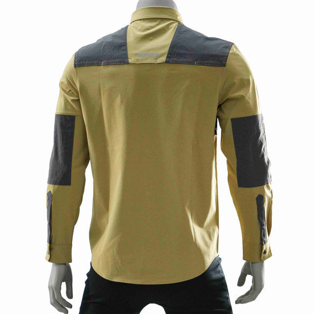 Mens Hiking Shirts Zip Patch Pocket Trekking Tops