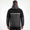 Mens Bonded Sherpa Quilting Panel Reflective Trim Winter Outdoor Hoodie Jacket