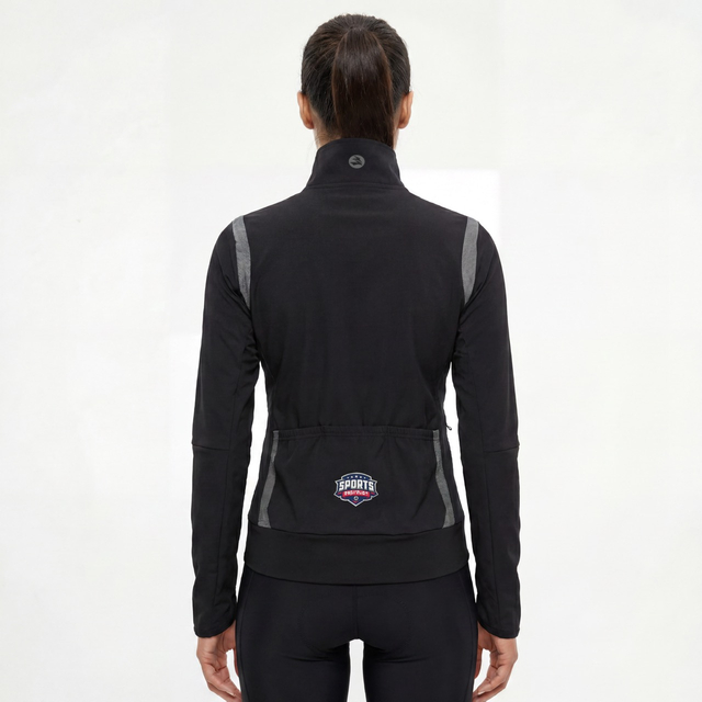 Womans High Neck Collar Reflective Trims Cycling Jacket