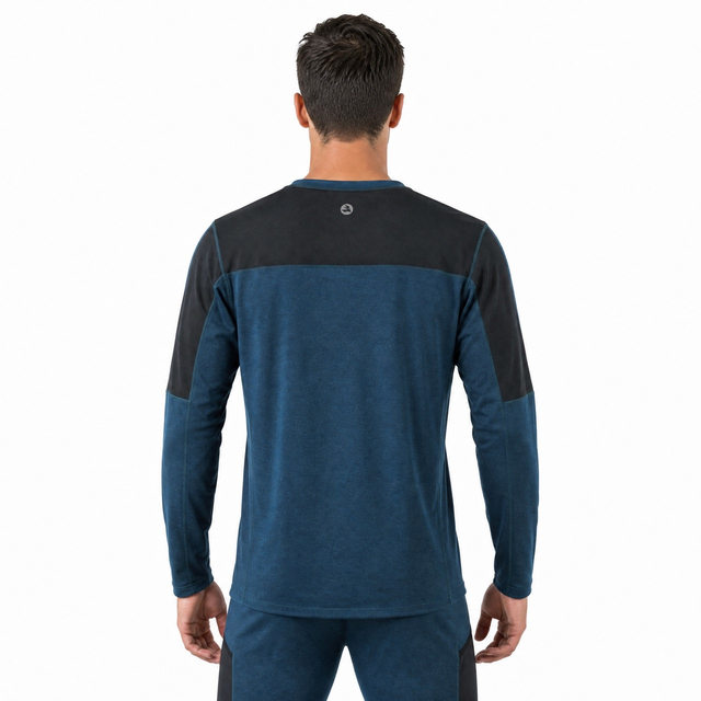 Mens Merino Wool Baselayer Color Blocked Tops