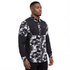 Mens Camouflage Print Color Blocked Laser Holes Yoke Double Sleeve Trekking Shirt