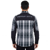 Mens Yarn Dyed Check Laser Cut Hole Yoke Hiking Shirts