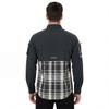 Mens Yarn Dyed Check Panel Reflective Sleeve Pocket Hiking Shirts