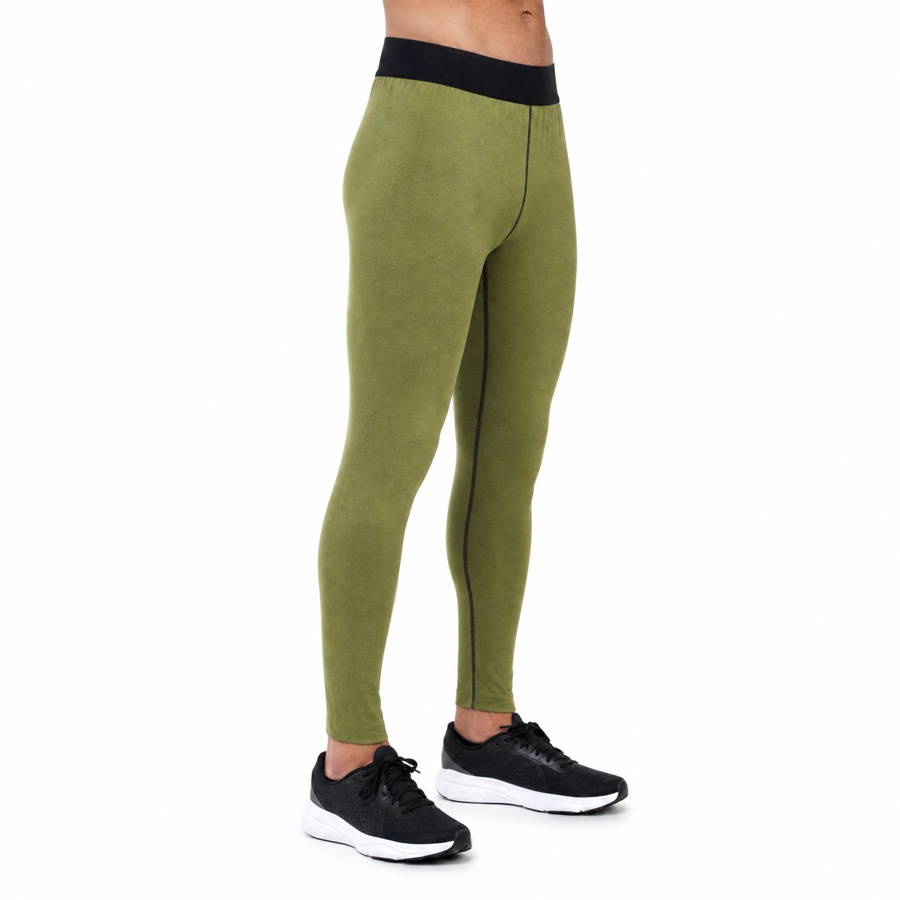 Mens Reversible Color Blocked Baselayer Double Brushed Fleece Underwear Pant