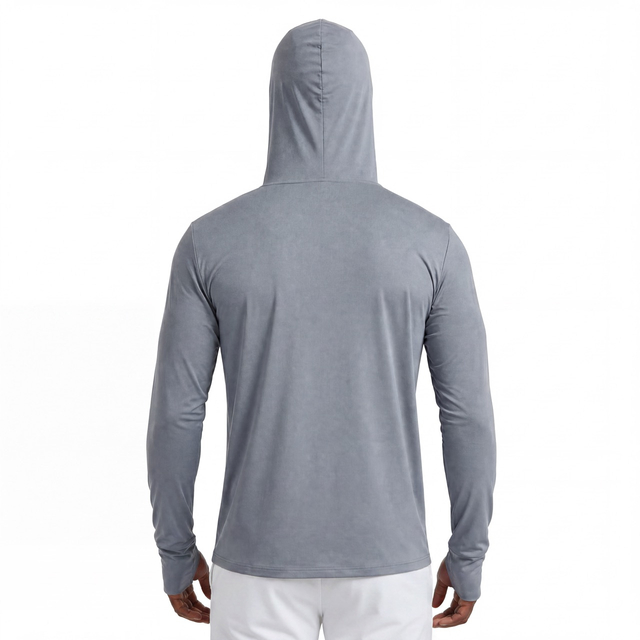 Sun Protection Cold Fleeing Summer Light Weight Running Fishing Zip Through High Cowl Hoodie