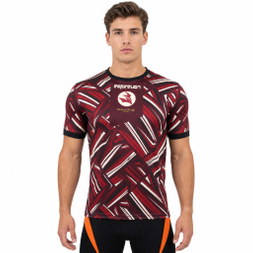Mens Color Block Full Print Sports T-shirt