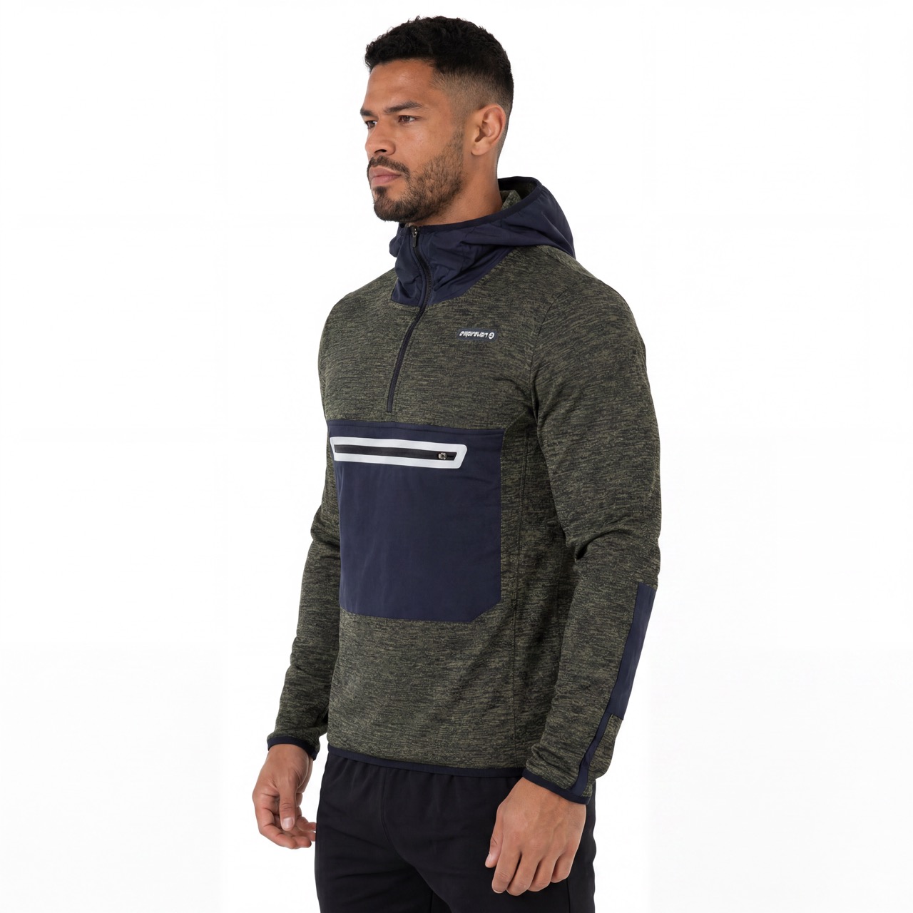 Trekking Mid Weight Running Half Zip Patch Pocket Hoodie