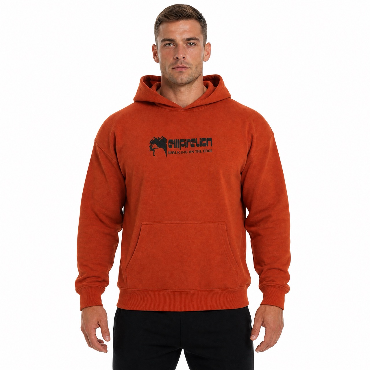 Men's Boys Rock Climbing Printed Over Shoulder Hoodie